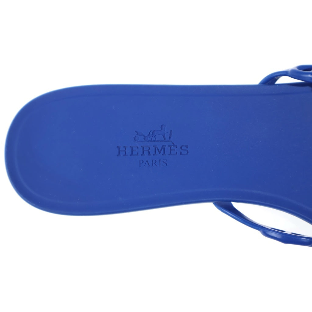 HERMES(エルメス) リヴァージュ・シェーヌダンクル・ラバーフラット サンダル ブルー サイズ37 レディース