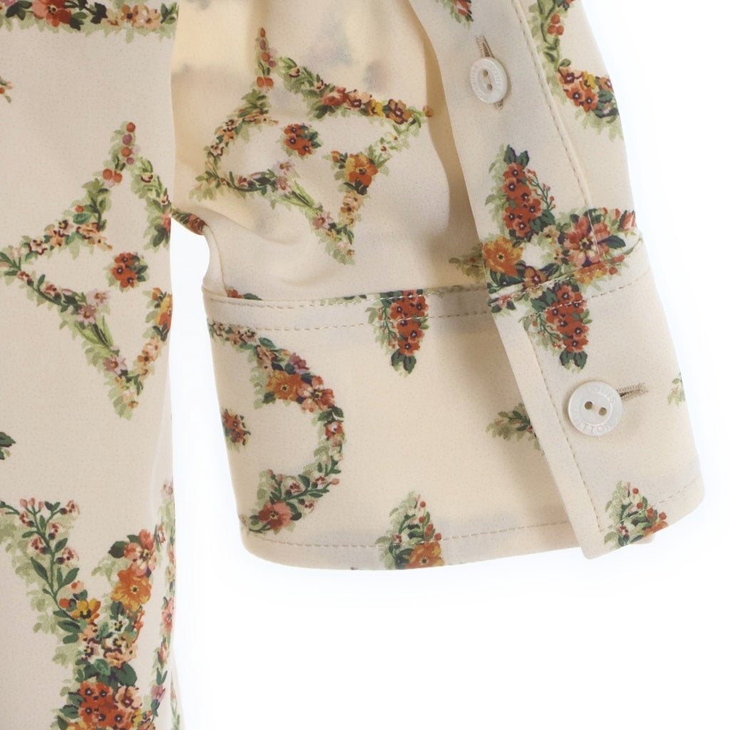 LOUIS VUITTON(ルイヴィトン) 24SS フローラル モノグラム 総柄プリント シルク 長袖シャツ アイボリー RW241WW GQO FQTP01 レディース