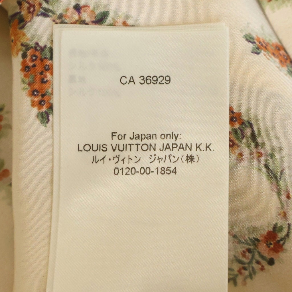 LOUIS VUITTON(ルイヴィトン) 24SS フローラル モノグラム 総柄プリント シルク 長袖シャツ アイボリー RW241WW GQO FQTP01 レディース