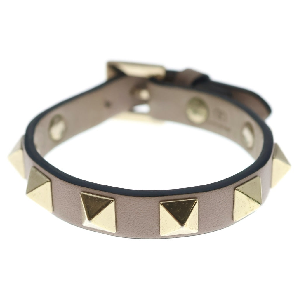 VALENTINO(ヴァレンティノ) ■ロックスタッズ ブレスレット バングル ブレスレット ピンク レザー 箱 レディース