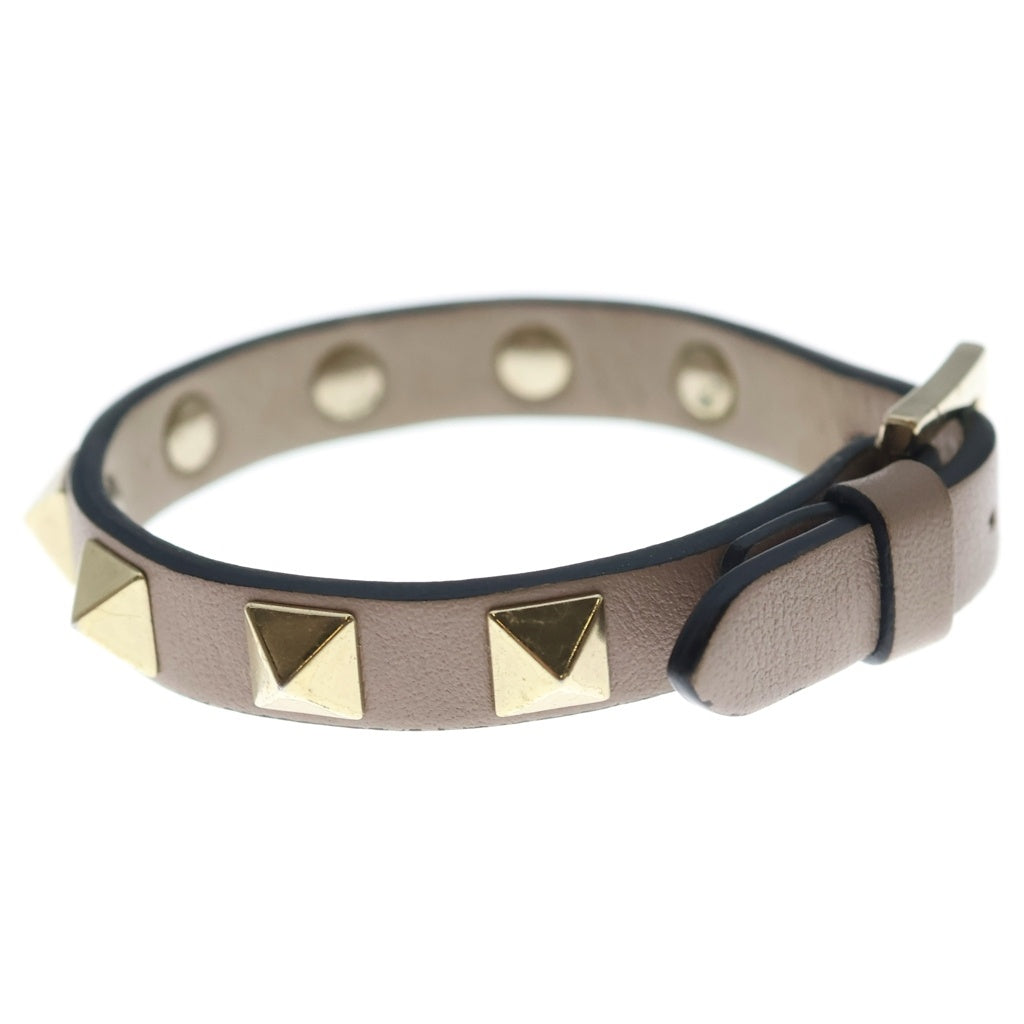 VALENTINO(ヴァレンティノ) ■ロックスタッズ ブレスレット バングル ブレスレット ピンク レザー 箱 レディース