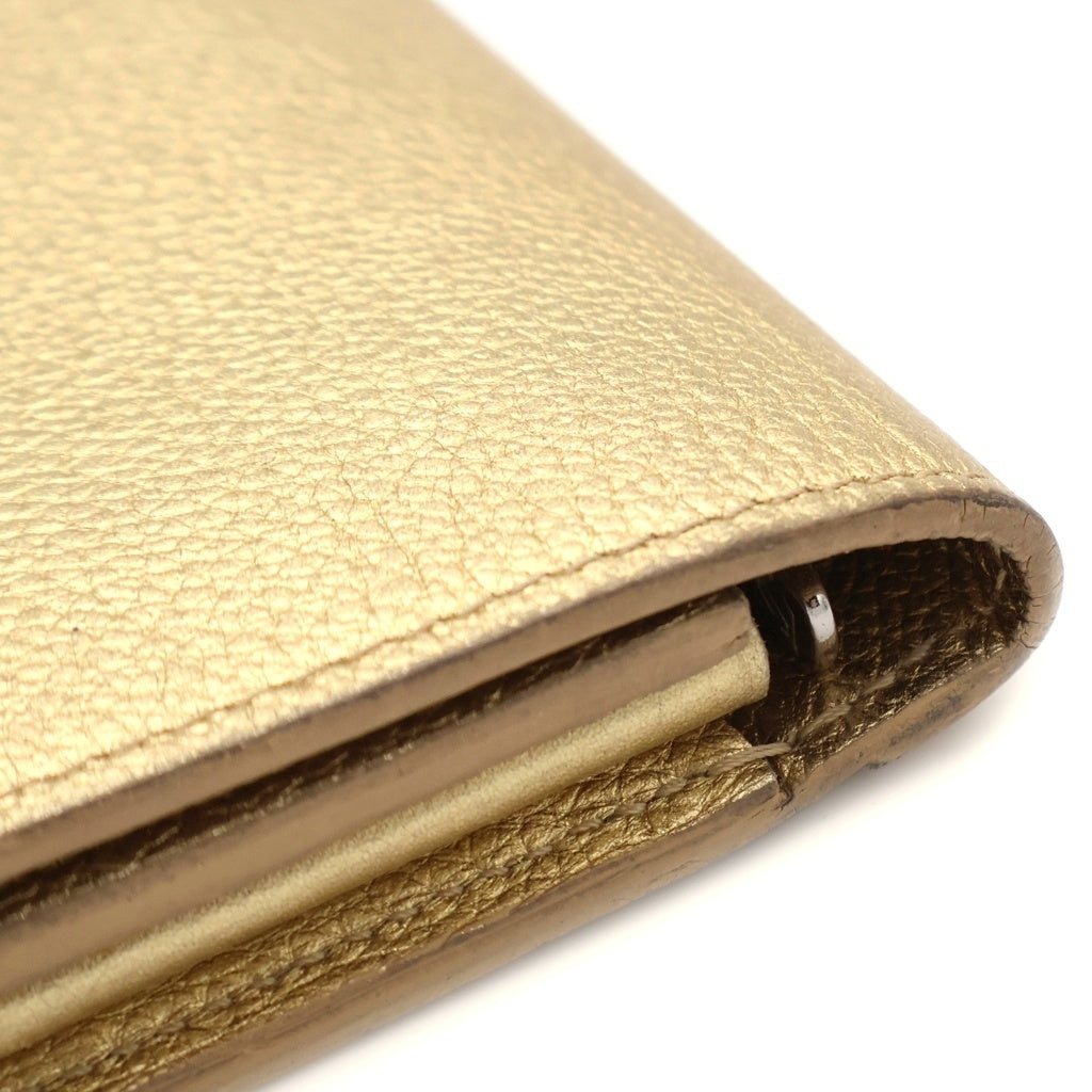 LOUIS VUITTON(ルイヴィトン) ポルトフォイユ ロックミー ロングウォレット 長財布 カードケース ゴールド レザー M62077 シルバー金具 レディース