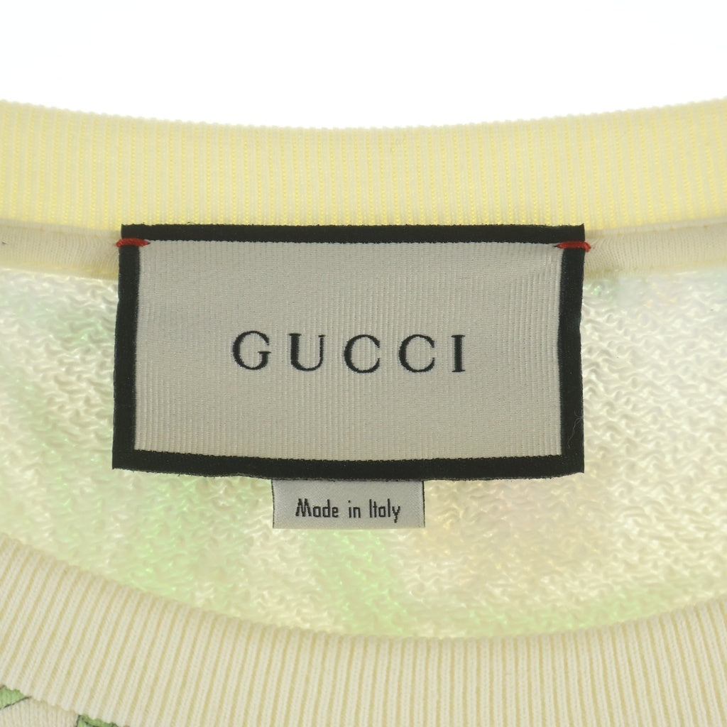 GUCCI(グッチ) クルーネック フラワープリント ロゴ刺繍スウェット