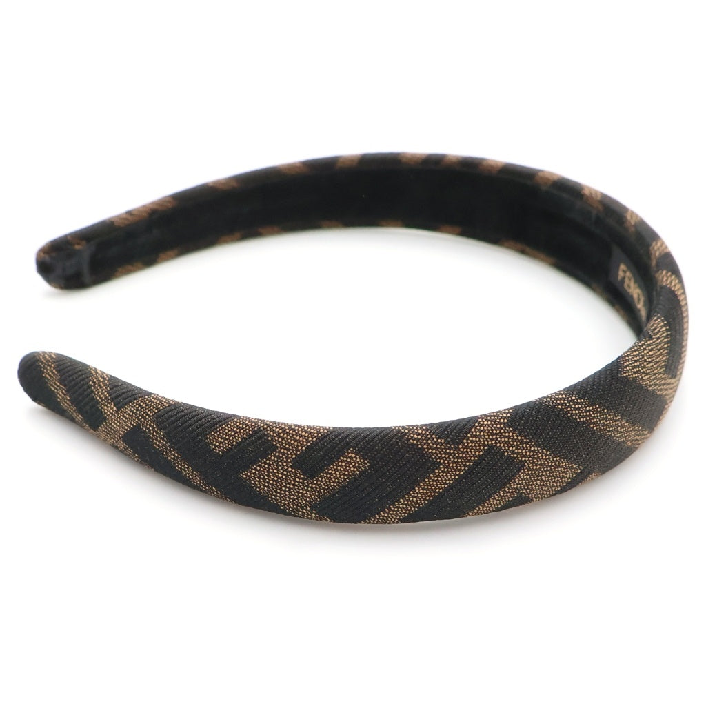 FENDI(フェンディ) FENDI ズッカ柄 カチューシャ ヘアバンド ブラウン レディース