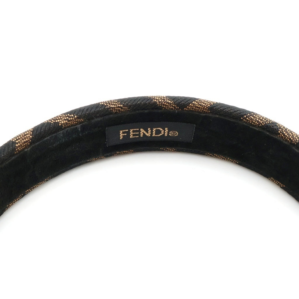 FENDI(フェンディ) FENDI ズッカ柄 カチューシャ ヘアバンド ブラウン レディース