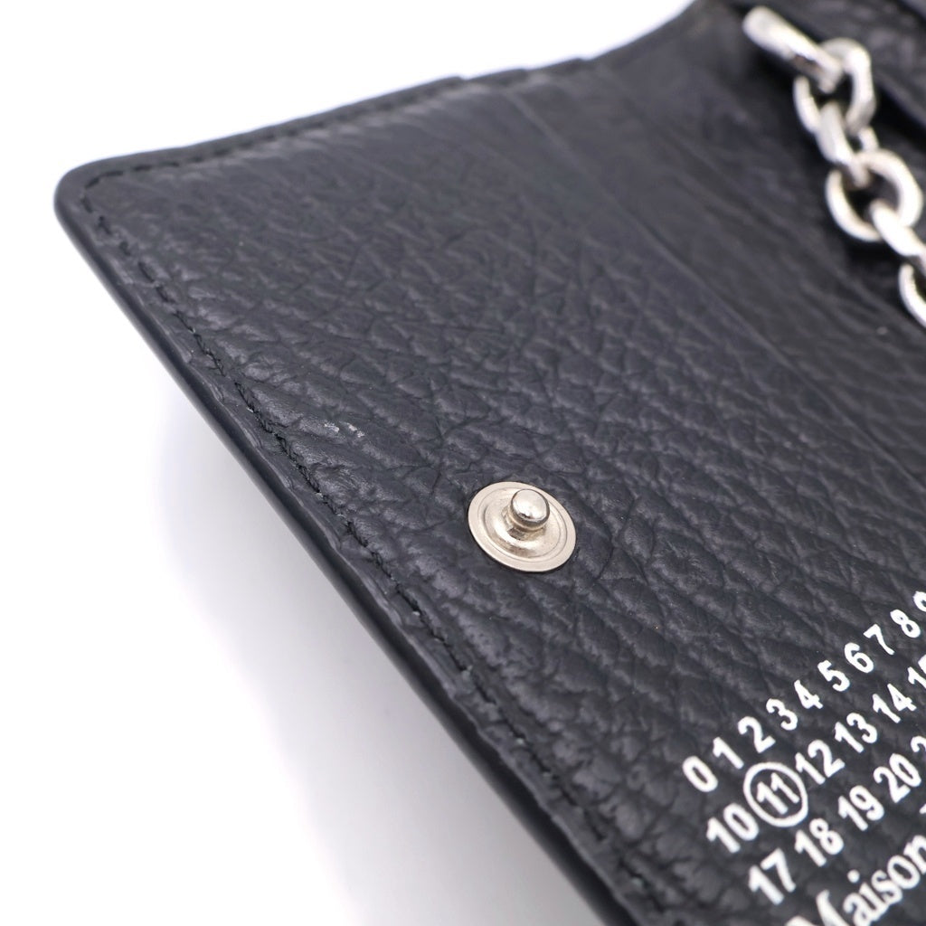 MM6 Maison Margiela(エムエムシックスメゾンマルジェラ) キーリング カードホルダー ブラック レザー 25FUI0128P4455