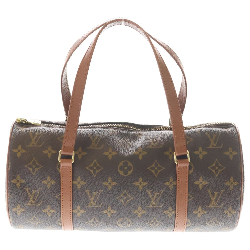 LOUIS VUITTON(ルイヴィトン) モノグラム パピヨン30 ボストンバッグ ハンドバッグ ブラウン レザー×PVC M51365 ゴールド金具 レディース