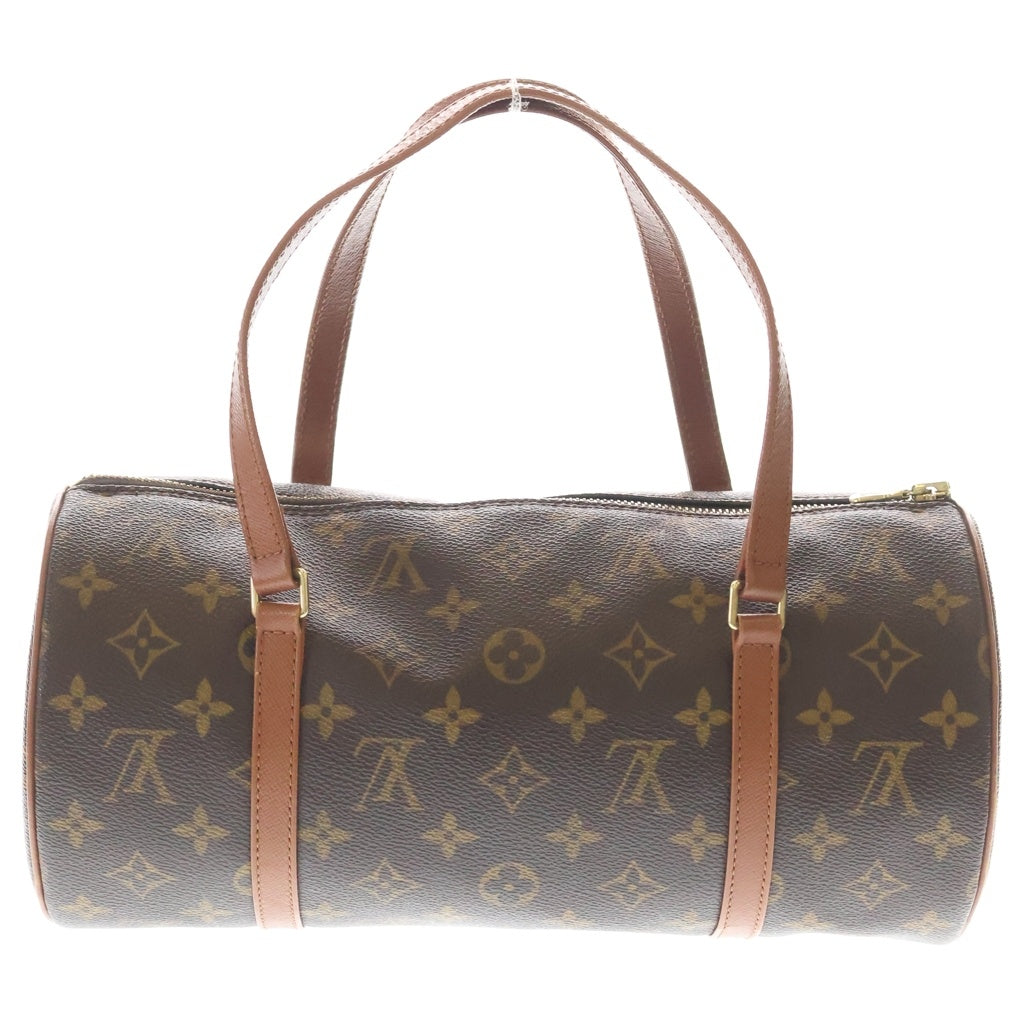 LOUIS VUITTON(ルイヴィトン) モノグラム パピヨン30 ボストンバッグ ハンドバッグ ブラウン レザー×PVC M51365 ゴールド金具 レディース