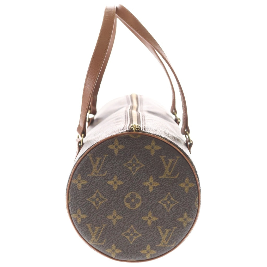 LOUIS VUITTON(ルイヴィトン) モノグラム パピヨン30 ボストンバッグ ハンドバッグ ブラウン レザー×PVC M51365 ゴールド金具 レディース