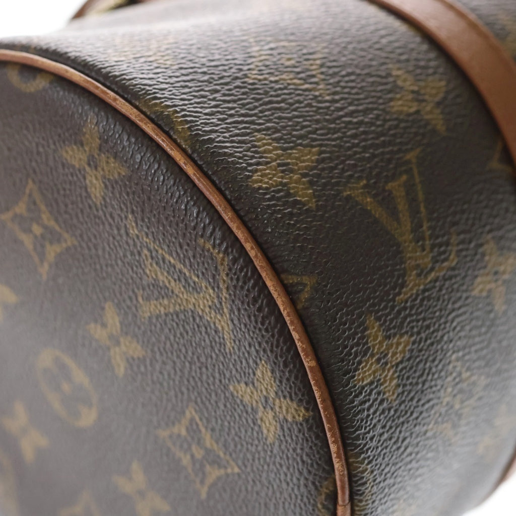 LOUIS VUITTON(ルイヴィトン) モノグラム パピヨン30 ボストンバッグ ハンドバッグ ブラウン レザー×PVC M51365 ゴールド金具 レディース