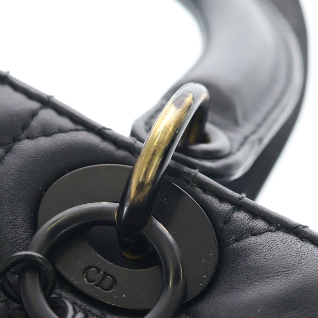 Christian Dior(クリスチャンディオール) レディディオール ウルトラマット 2WAYバッグ ハンドバッグ ショルダーバッグ ブラック ラムスキン ブラック金具 レディース