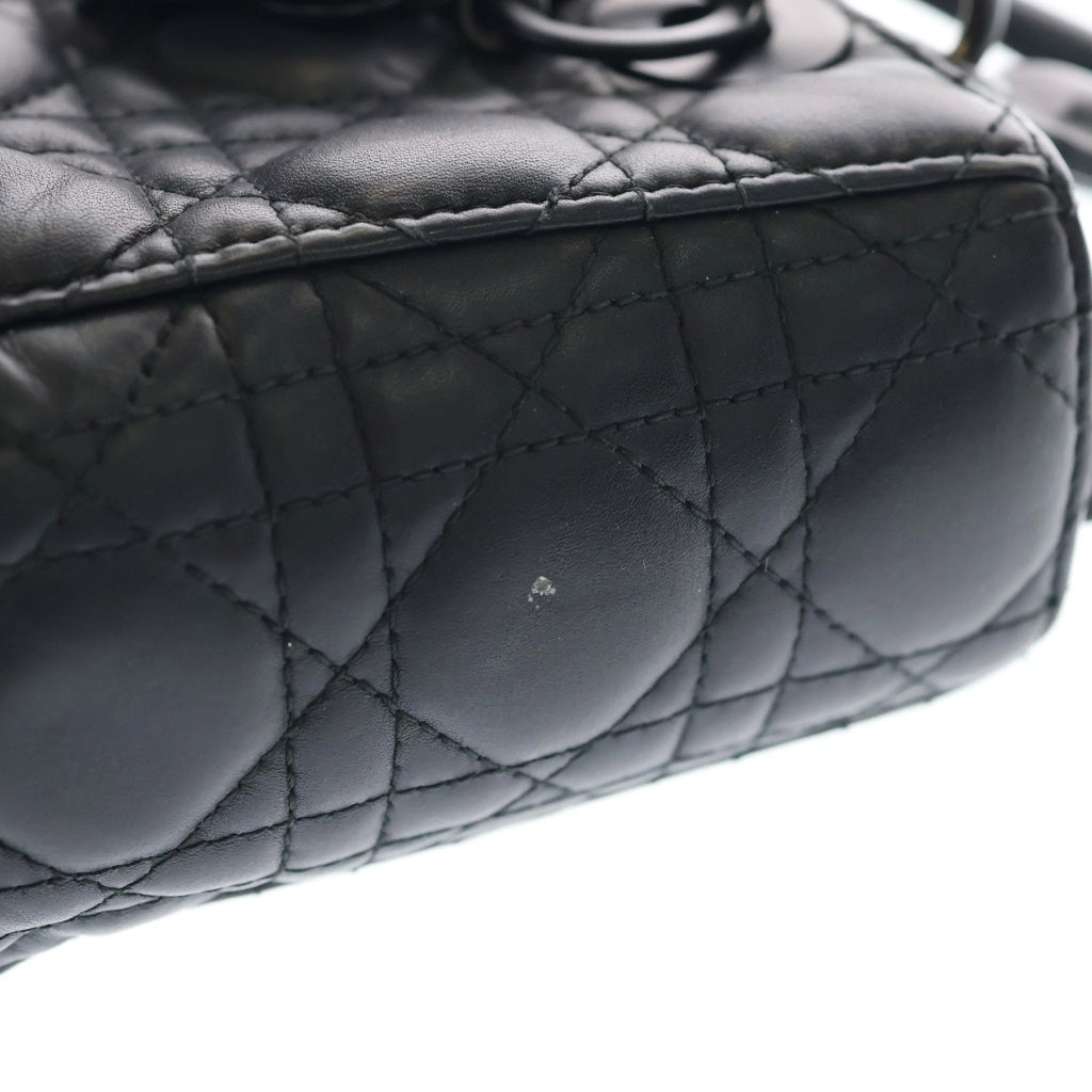 Christian Dior(クリスチャンディオール) レディディオール ウルトラマット 2WAYバッグ ハンドバッグ ショルダーバッグ ブラック ラムスキン ブラック金具 レディース