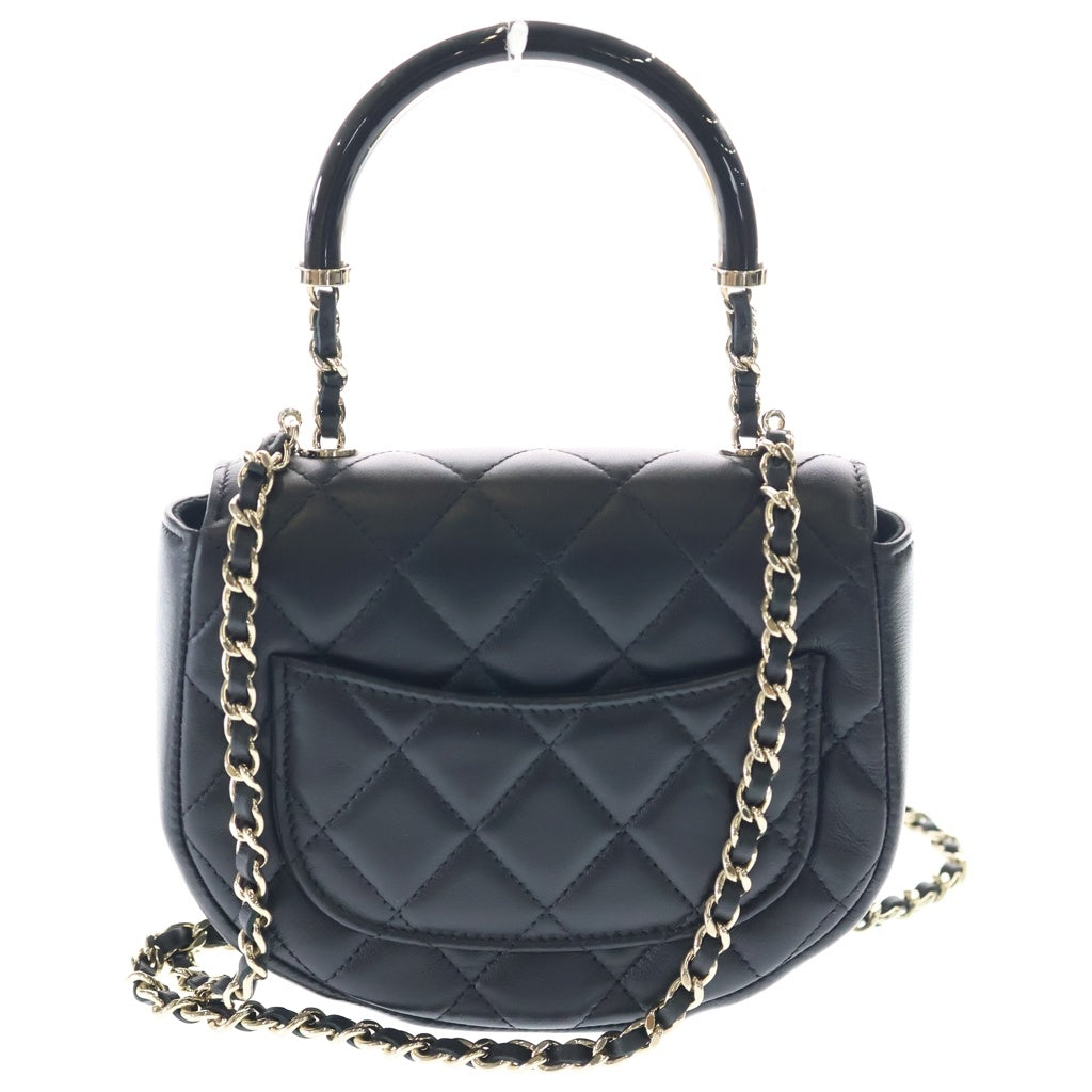 CHANEL(シャネル) マトラッセ 2WAYショルダーバッグ ミニバッグ チェーンバッグ ブラック ラムスキン AP4410 ゴールド金具 レディース