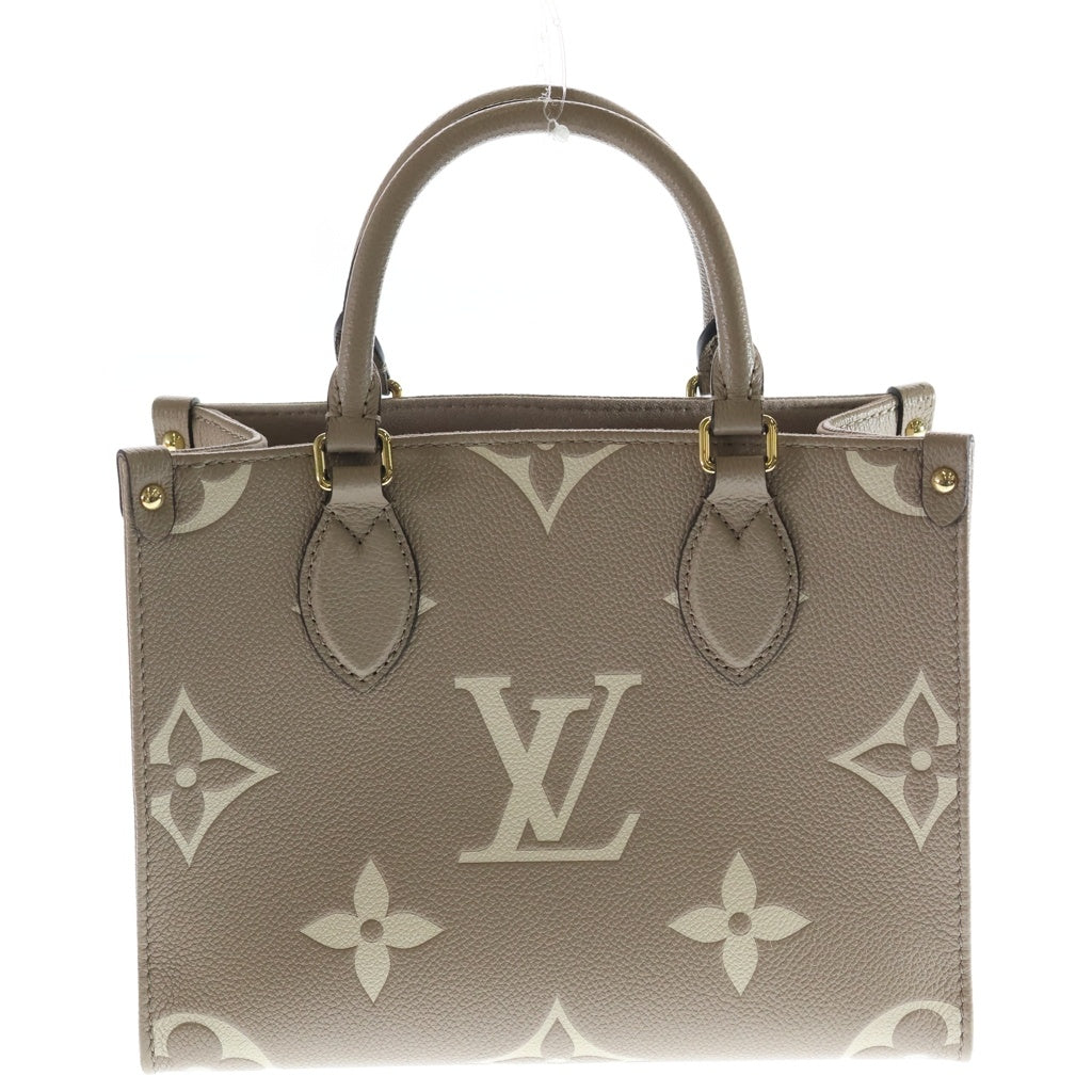 LOUIS VUITTON(ルイヴィトン) モノグラム アンプラント オンザゴー PM 2WAYバッグ ハンドバッグ ショルダーバッグ バイカラー ベージュ カーフスキン M45779 ゴールド金具 レディース