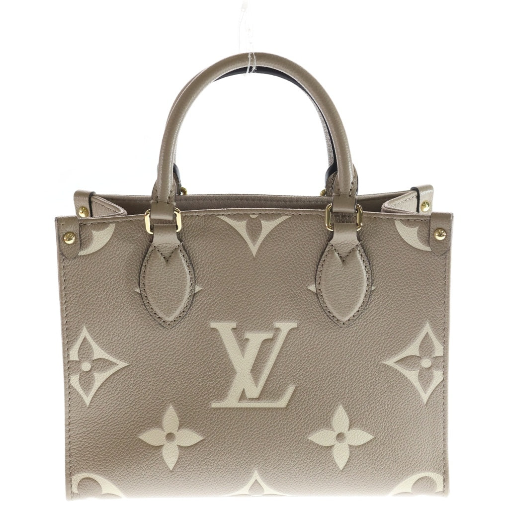LOUIS VUITTON(ルイヴィトン) モノグラム アンプラント オンザゴー PM 2WAYバッグ ハンドバッグ ショルダーバッグ バイカラー ベージュ カーフスキン M45779 ゴールド金具 レディース