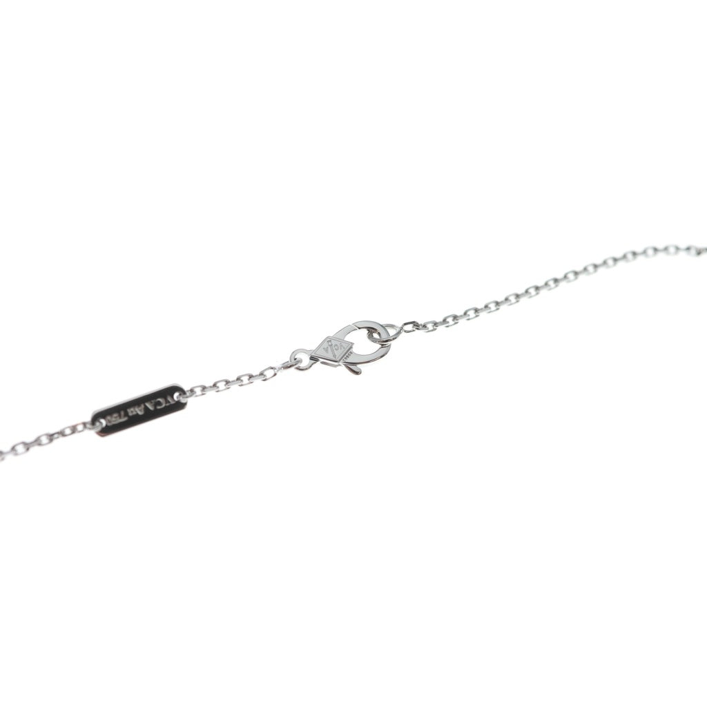 Van Cleef & Arpels(ヴァンクリーフアンドアーペル) ヴィンテージアルハンブラ ネックレス ペンダント チェーン マザーオブパール ホワイト×ホワイトゴールド Au750WG 5.3g レディース