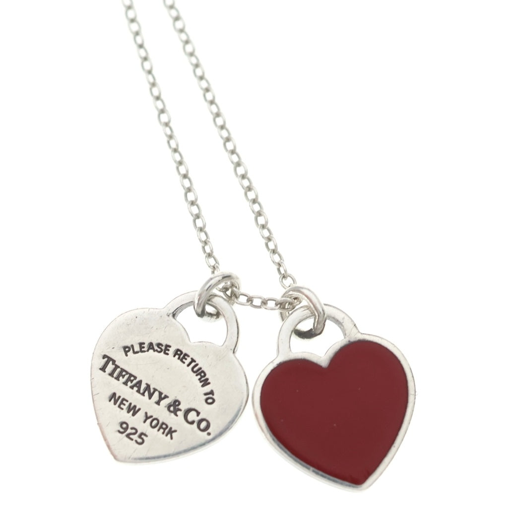 TIFFANY & Co.(ティファニー) ティファニー リターントゥ ダブルハート ネックレス ペンダント チェーン シルバー×レッド SV925 レディース