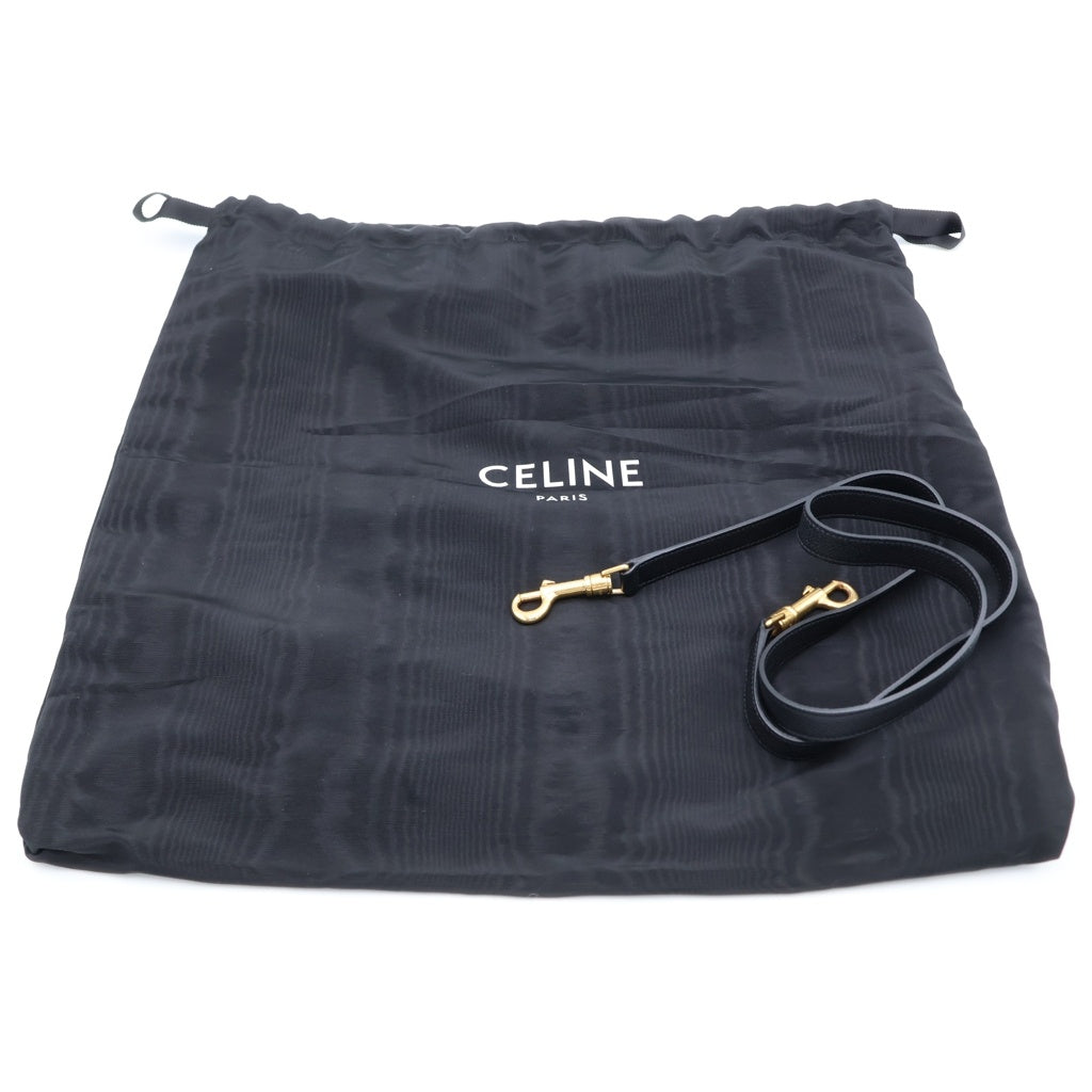 CELINE(セリーヌ) ベルトバッグ マイクロ 2WAYバッグ ハンドバッグ ショルダーバッグ ブラック グレインドカーフスキン ゴールド金具 レディース