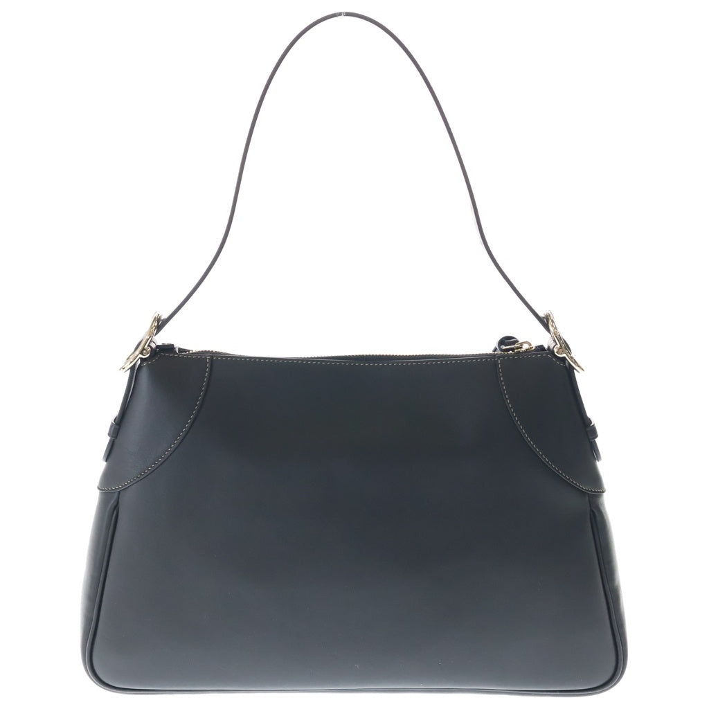 GUCCI(グッチ) ゴレザーラージショルダーバッグ ブラック レザー 815217 ゴールド金具 レディース