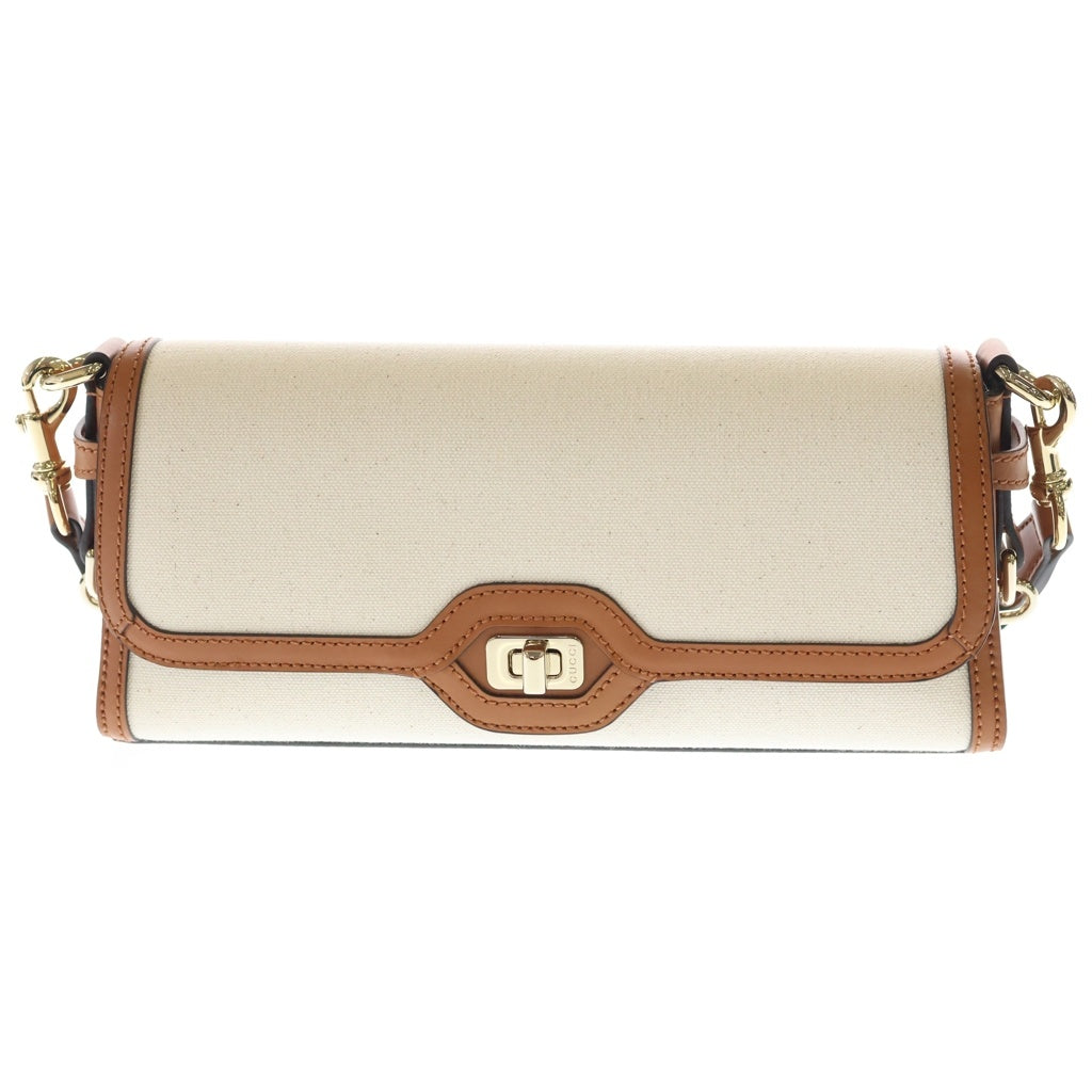GUCCI(グッチ) ルーチェスモール ショルダーバッグ ベージュ×ブラウン キャンバス×レザー 786027 ゴールド金具 レディース