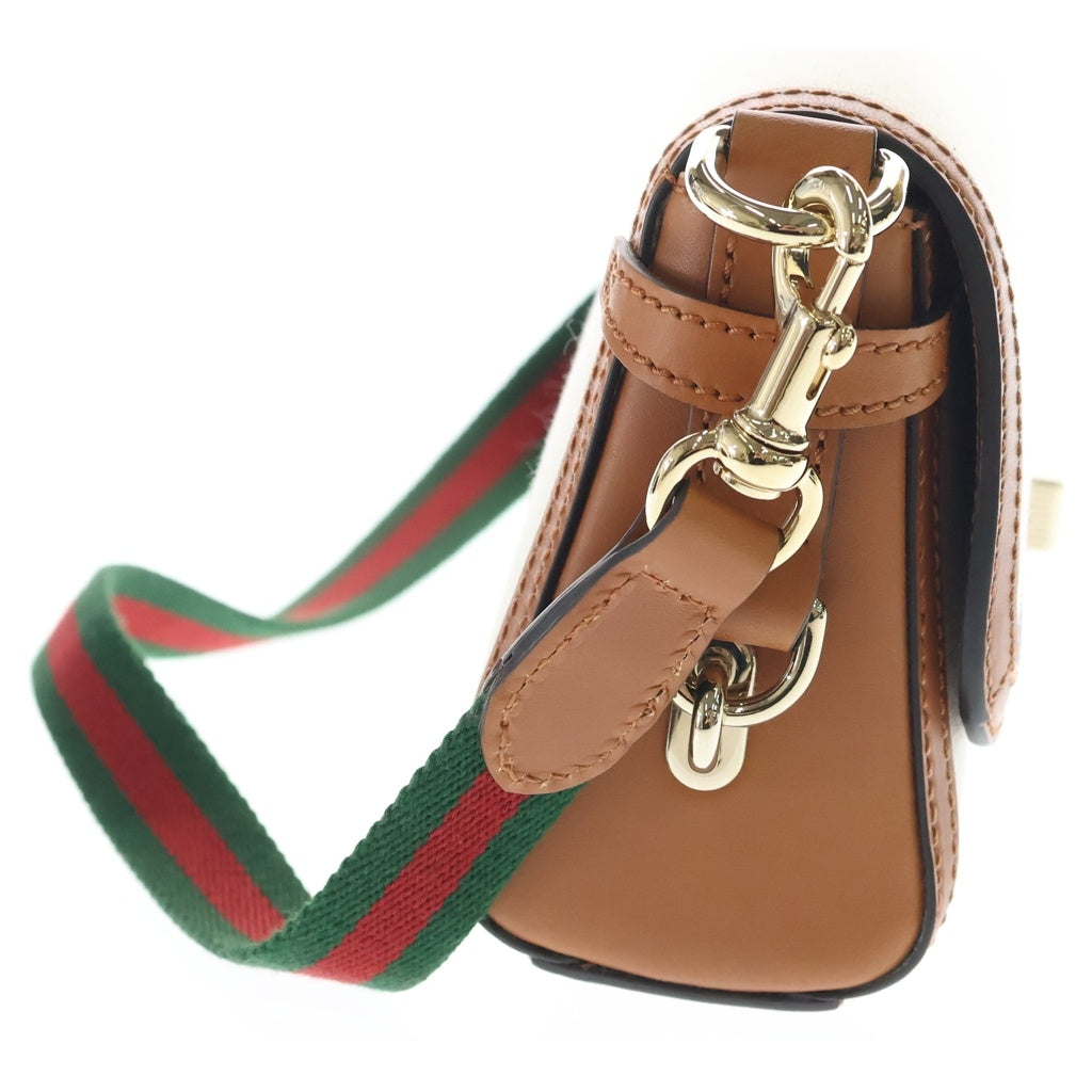 GUCCI(グッチ) ルーチェスモール ショルダーバッグ ベージュ×ブラウン キャンバス×レザー 786027 ゴールド金具 レディース