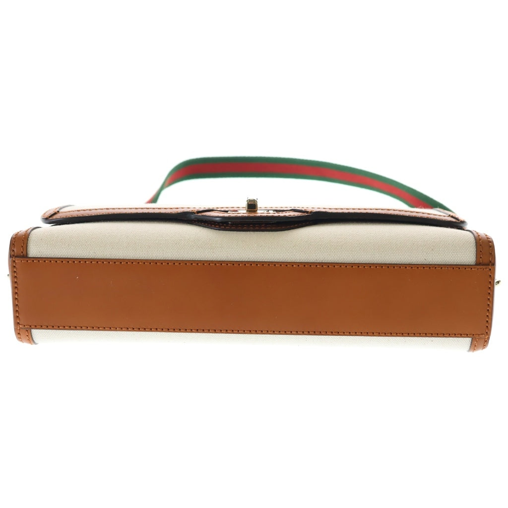 GUCCI(グッチ) ルーチェスモール ショルダーバッグ ベージュ×ブラウン キャンバス×レザー 786027 ゴールド金具 レディース