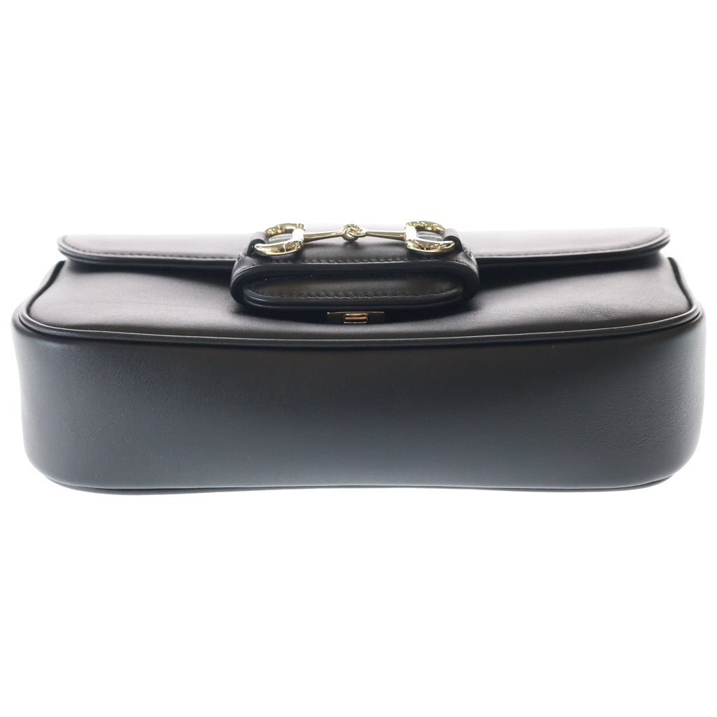 GUCCI(グッチ) グッチ ホースビット 1955 ショルダーバッグ ハンドバッグ ブラック レザー 815206 ゴールド金具 レディース