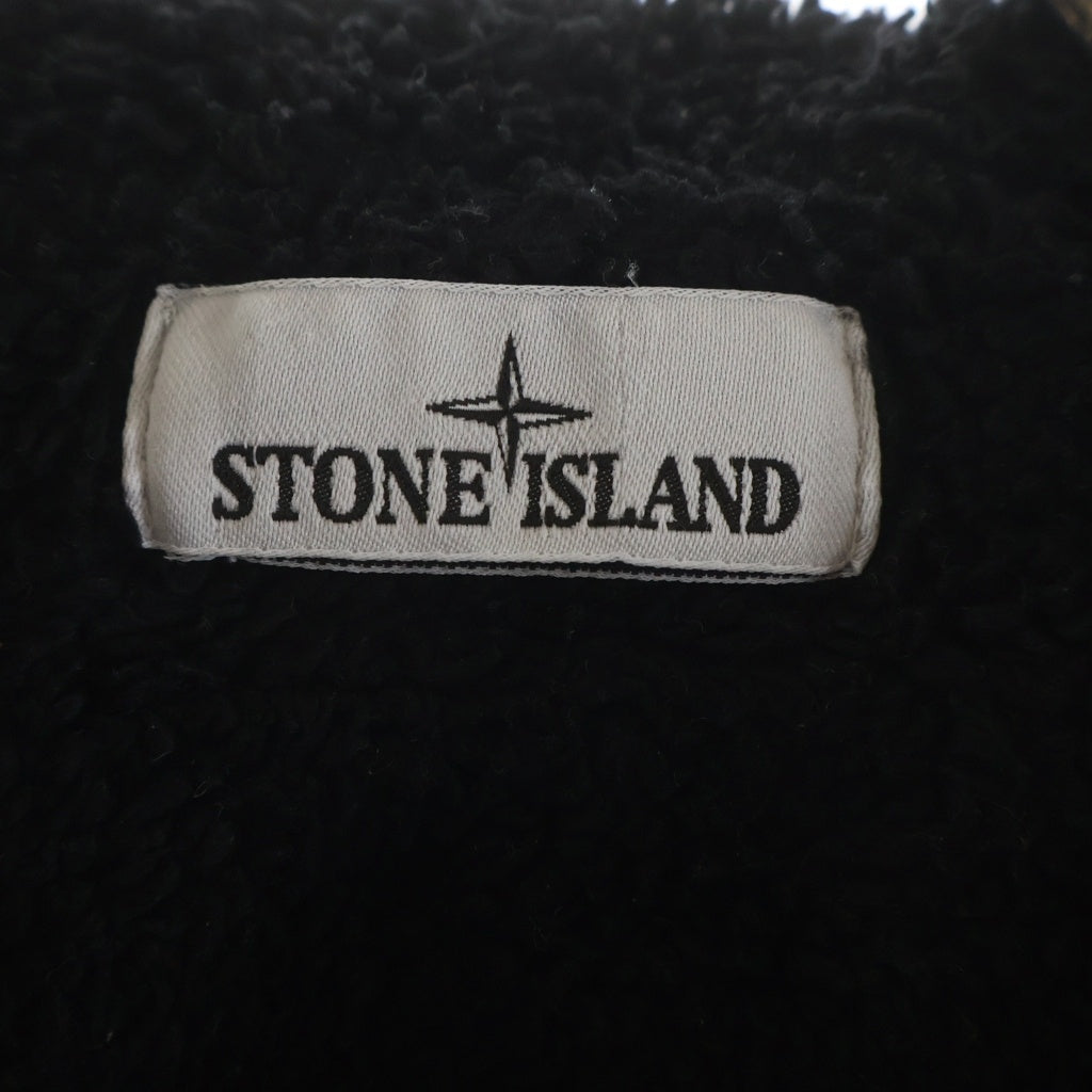 STONE ISLAND(ストーンアイランド) NYLON PANAMA WITH NEW SILK LIGHT GARMENT DYED ナイロン パナマ ボアライニング フーデッド ジャケット ブラック 811544021
