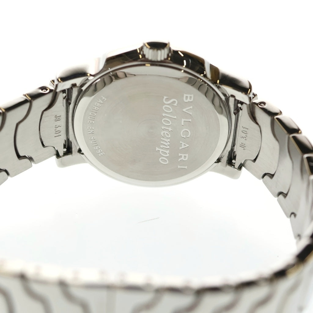 BVLGARI(ブルガリ) ソロテンポ デイト 黒文字盤 クォーツウォッチ 腕時計 シルバー ST29S