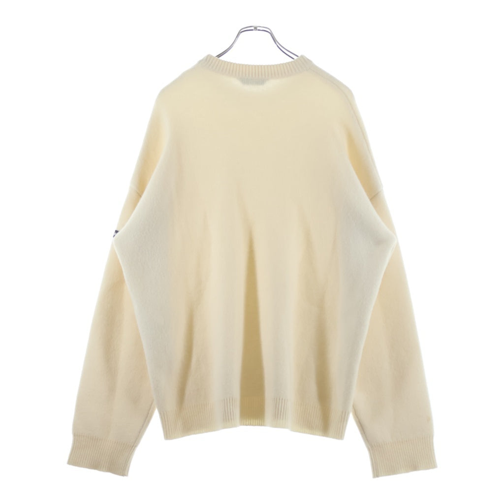 BALENCIAGA クリーム色 長袖セーター BALENCIAGA(バレンシアガ) ニット ホワイト ウール M 764454
