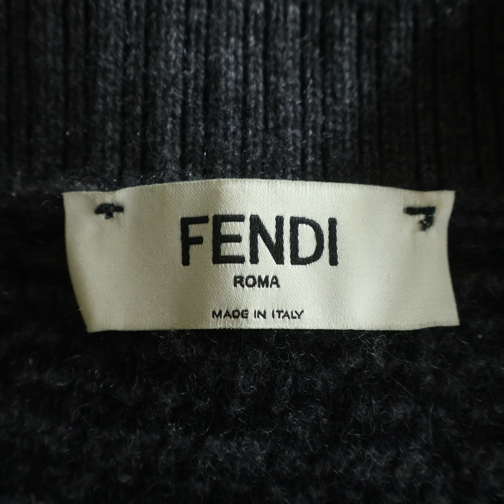 FENDI(フェンディ) ズッカ柄 ニット カーディガン グレー #40 FZC950