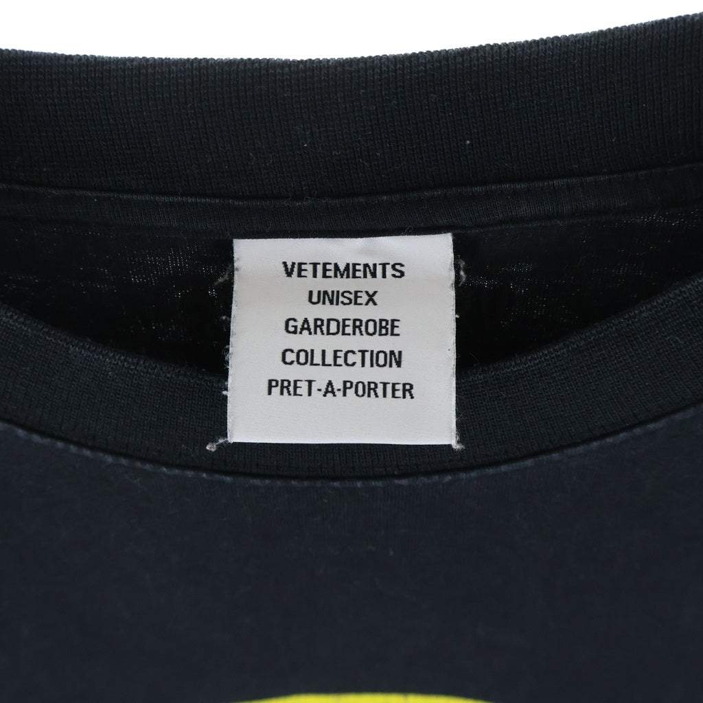 VETEMENTS(ヴェトモン) 21AW ワイルドユニコーン ジュラシックプリント ロゴ刺繍 半袖Tシャツ カットソー ブラック UA52TR320B