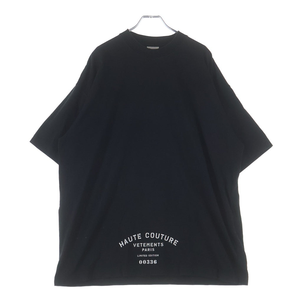 VETEMENTS(ヴェトモン) ビッグTシャツ ブラック コットン
