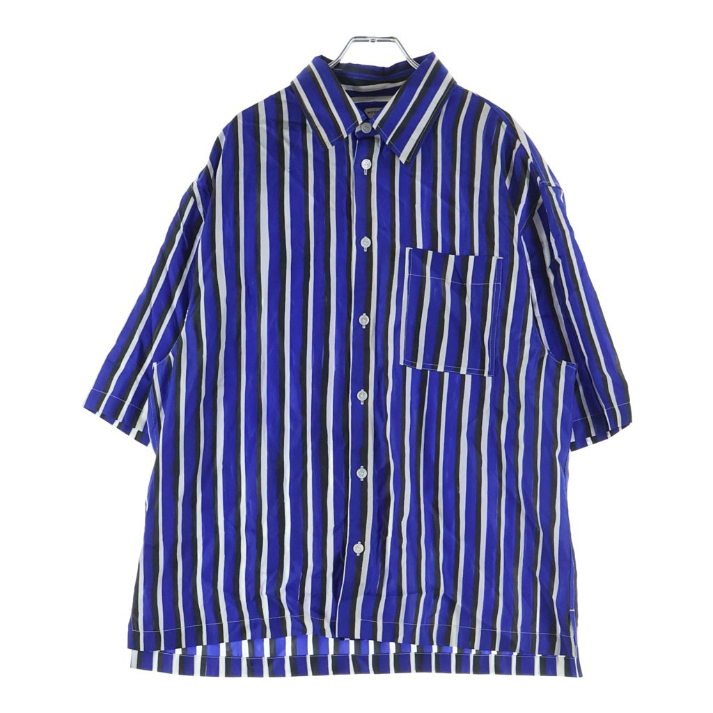 BOTTEGA VENETA(ボッテガヴェネタ) ストライプ柄半袖シャツ ブルー×ホワイト シルク #50 729168