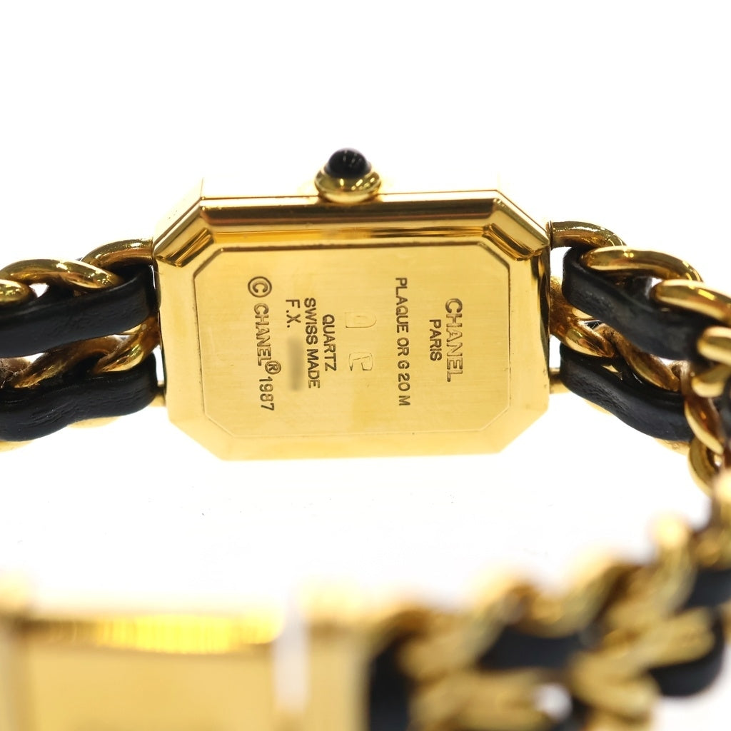 CHANEL(シャネル) プルミエールM 黒文字盤 スクエア チェーン レザー