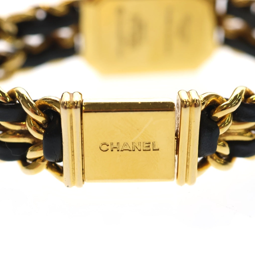 CHANEL(シャネル) プルミエールM 黒文字盤 スクエア チェーン レザー