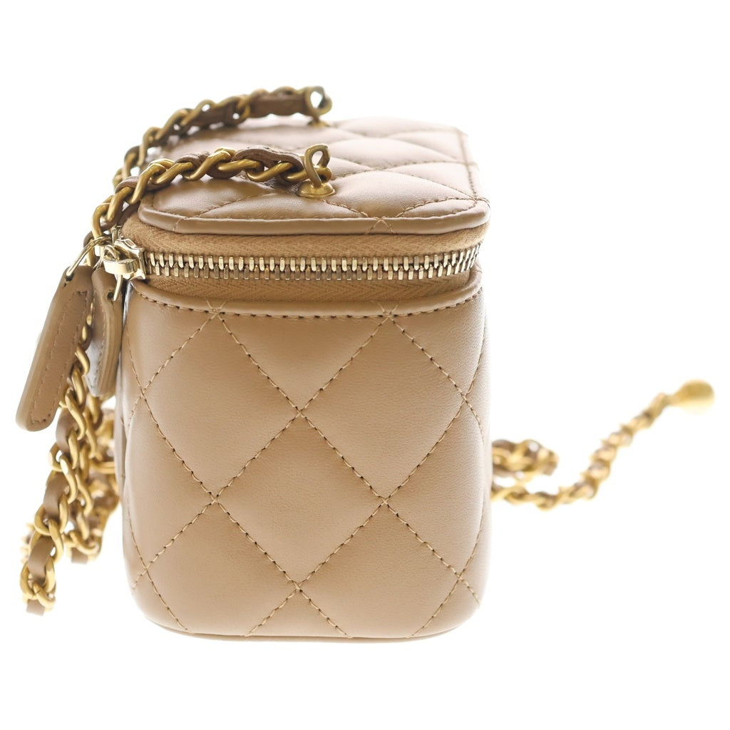 シャネル CHANEL ベージュ キルティング ショルダーバッグ バニティ CHANEL(シャネル) タイムレスクラシック ライン スモール バニティ