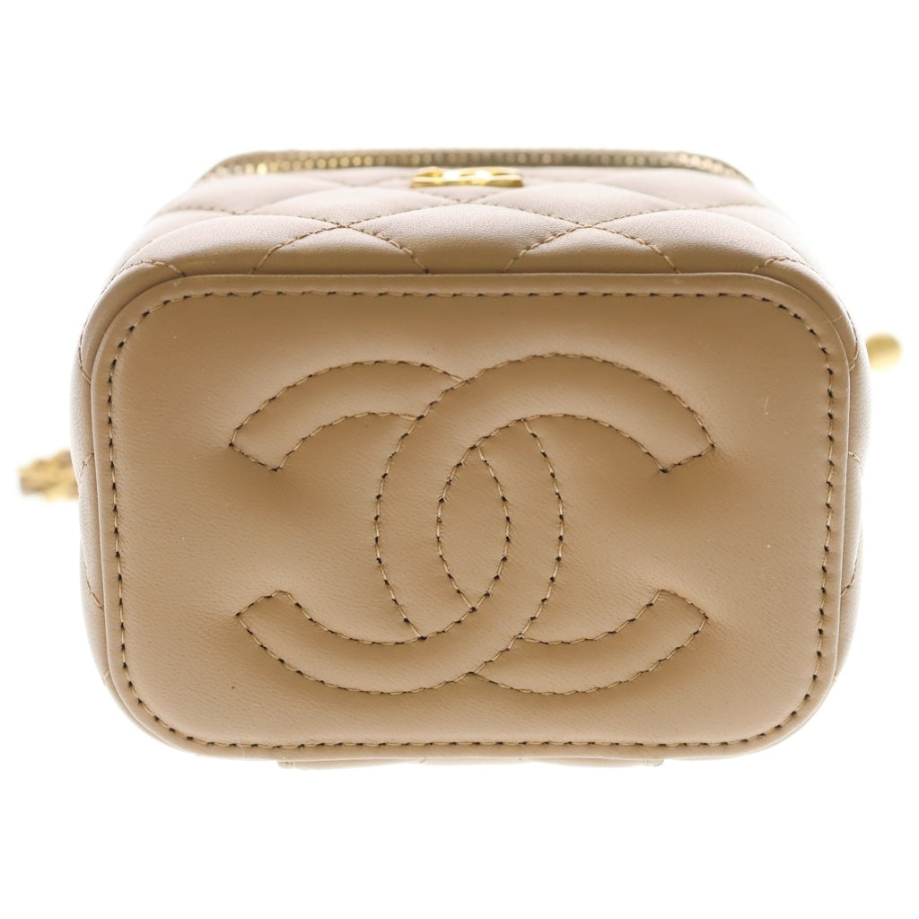 シャネル CHANEL ベージュ キルティング ショルダーバッグ バニティ CHANEL(シャネル) タイムレスクラシック ライン スモール バニティ