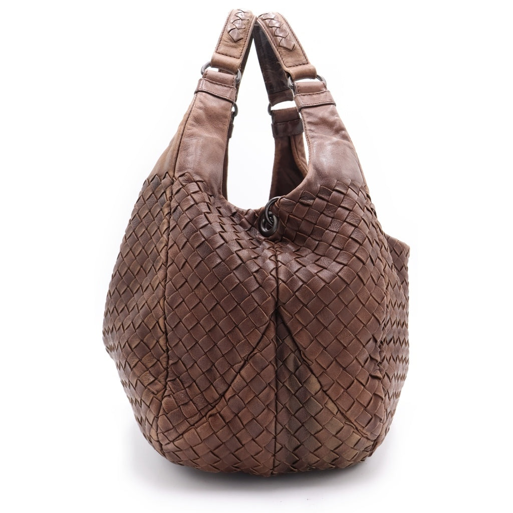 BOTTEGA VENETA(ボッテガヴェネタ) イントレチャート ハンドバッグ トートバッグ ブラウン レザー レディース