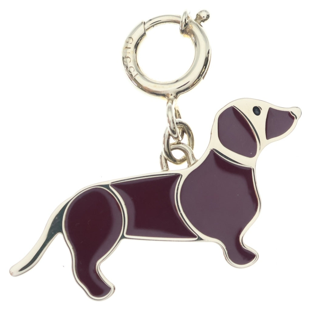 GUCCI(グッチ) ドッグシェイプ バッグチャーム 犬 キーリング キーチェーン ブラウン×ゴールド