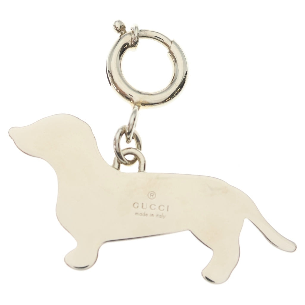 GUCCI(グッチ) ドッグシェイプ バッグチャーム 犬 キーリング キーチェーン ブラウン×ゴールド