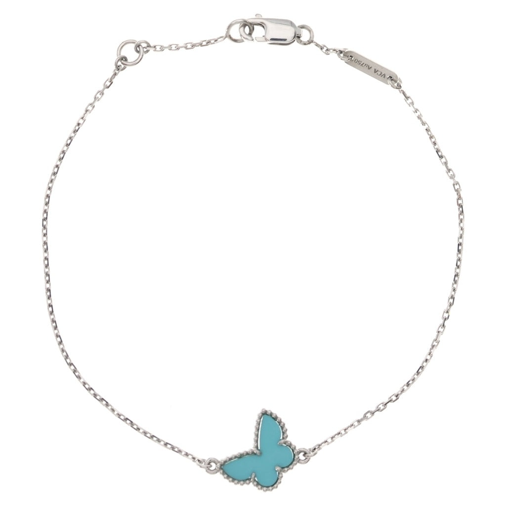 Van Cleef & Arpels(ヴァンクリーフアンドアーペル) スウィートアルハンブラ パピヨン ターコイズ トルコ石 K18WG ブレスレット ホワイトゴールド/ブルー レディース