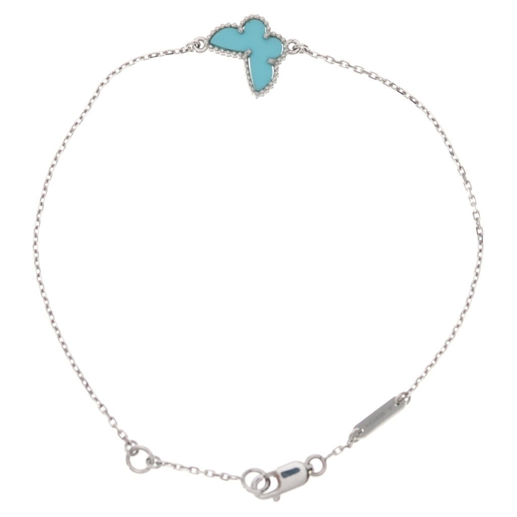 Van Cleef & Arpels(ヴァンクリーフアンドアーペル) スウィートアルハンブラ パピヨン ターコイズ トルコ石 K18WG ブレスレット ホワイトゴールド/ブルー レディース