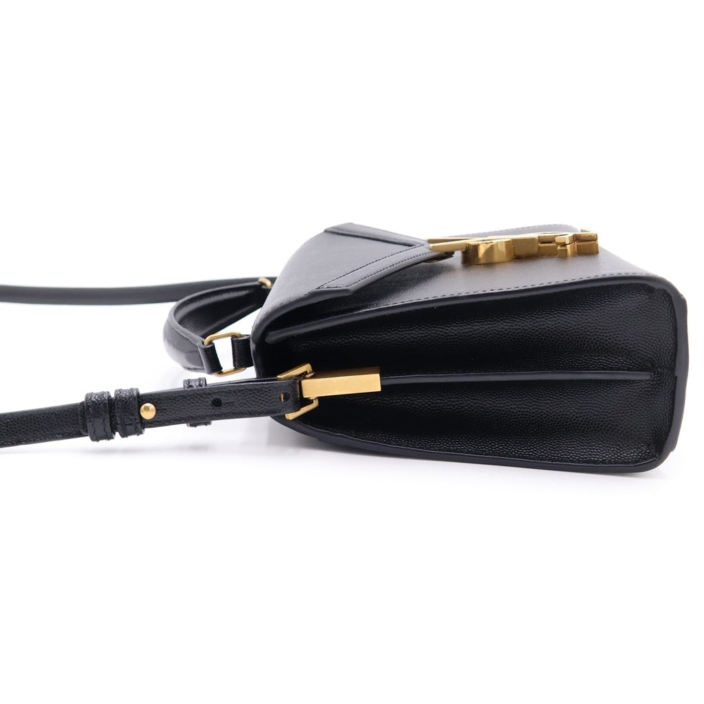 SAINT LAURENT PARIS(サンローランパリ) カサンドラ トップハンドル 2WAYショルダーバッグ ハンドバッグ ブラック レザー 623931 ゴールド金具 レディース