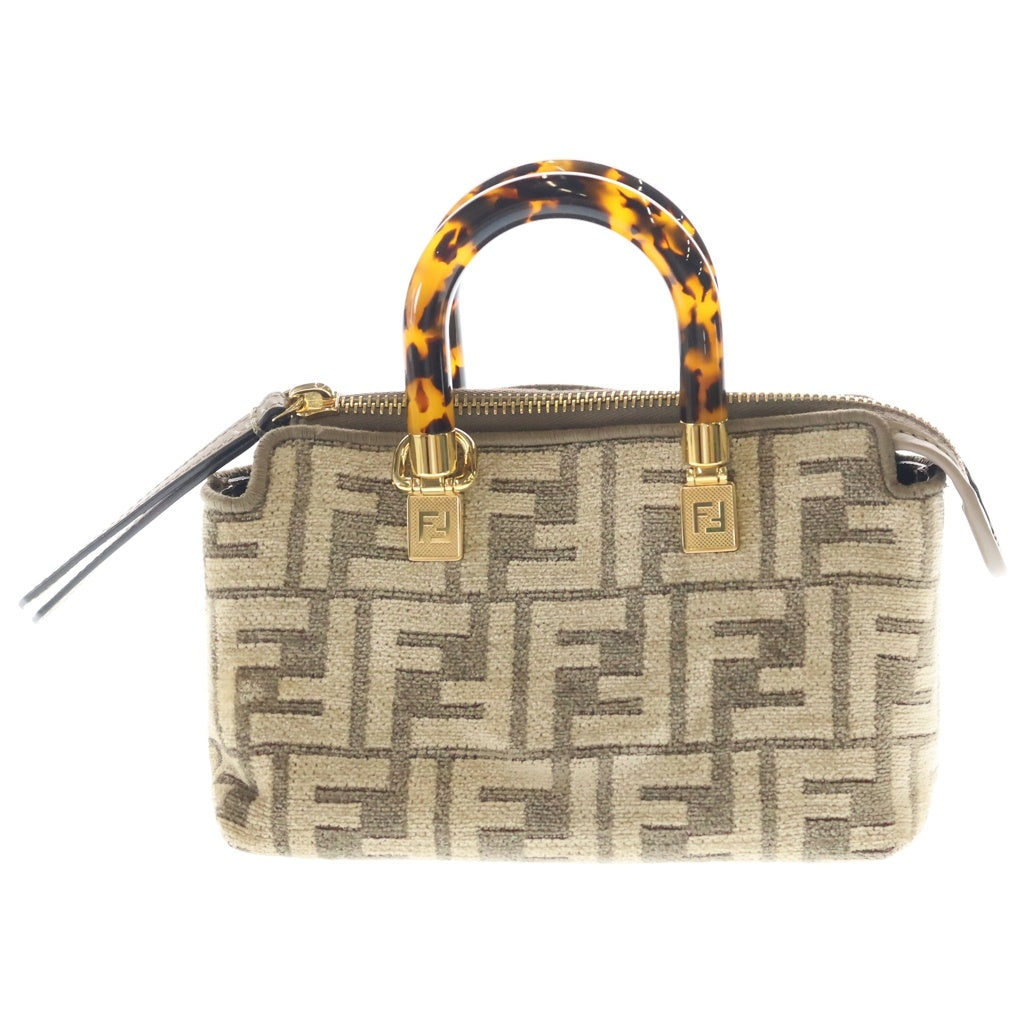 FENDI(フェンディ) ズッカ バイザウェイ ハンド ショルダーバッグ 2WAY ゴールド金具 ベージュ RFID レディース
