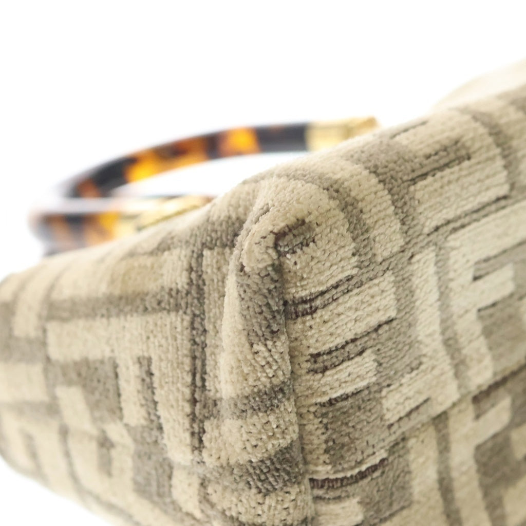FENDI(フェンディ) ズッカ バイザウェイ ハンド ショルダーバッグ 2WAY ゴールド金具 ベージュ RFID レディース