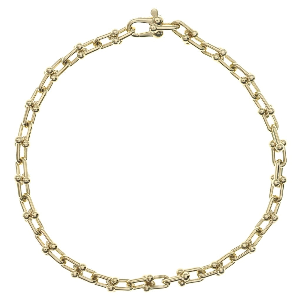 TIFFANY & Co.(ティファニー) ハードウェア マイクロリンク ブレスレット チェーン ゴールド Au750YG レディース