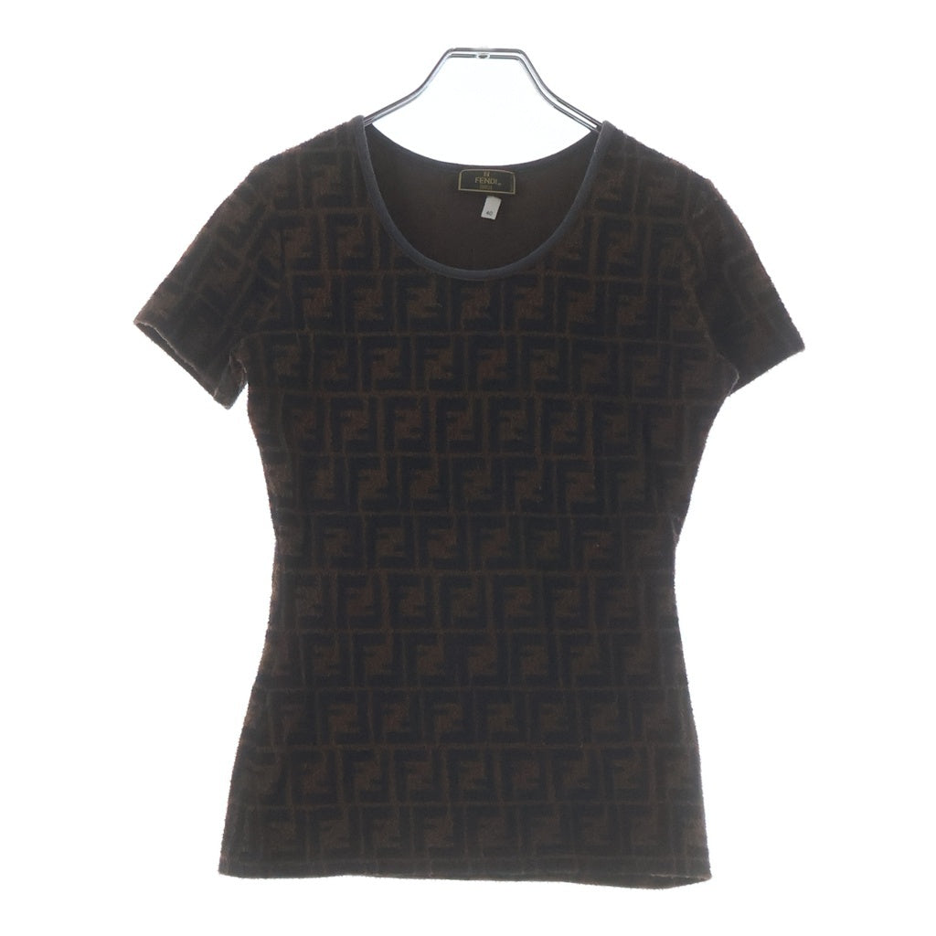 FENDI(フェンディ) FFロゴ 半袖 Tシャツ ブラウン #40 レディース