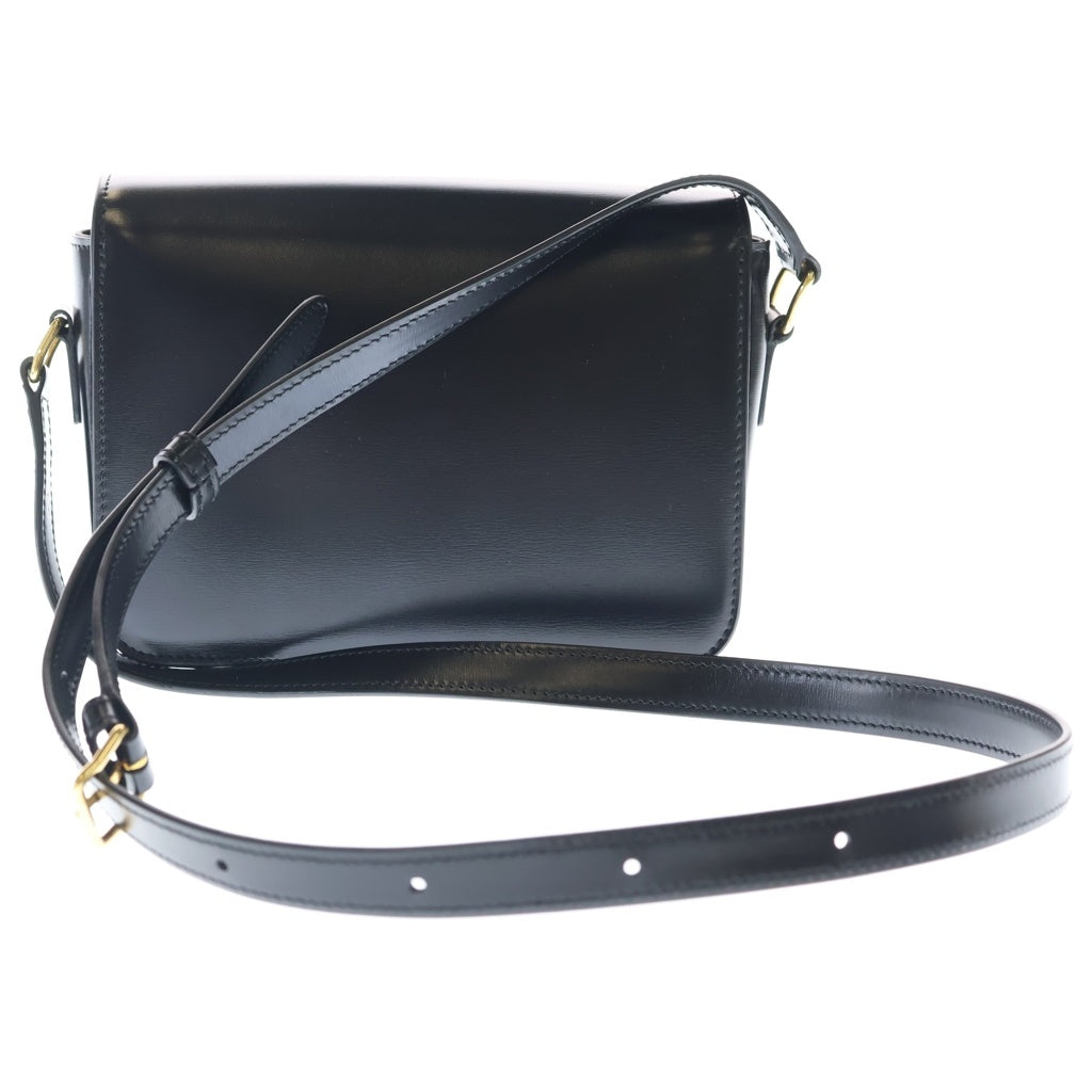 CELINE(セリーヌ) ティーン トリオンフ ショルダーバッグ ブラック シャイニーカーフスキン 188423BF4.38NO ゴールド金具 レディース