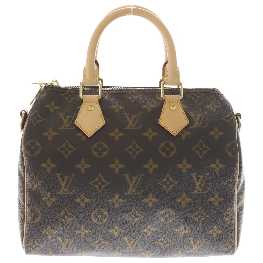 LOUIS VUITTON(ルイヴィトン) モノグラム スピーディ25 2WAYバッグ ハンドバッグ ボストンバッグ ショルダーバッグ ブラウン レザー×PVC M46977 ゴールド金具 レディース